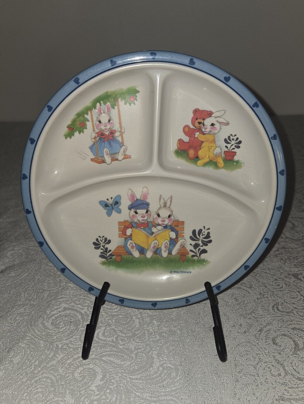 Vintage Pfaltzgraff Bunny Divided Plate For Baby/Toddler